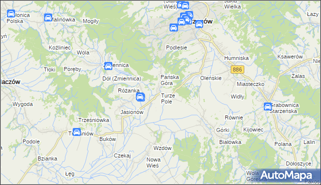 mapa Turze Pole, Turze Pole na mapie Targeo