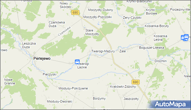 mapa Twarogi-Wypychy, Twarogi-Wypychy na mapie Targeo