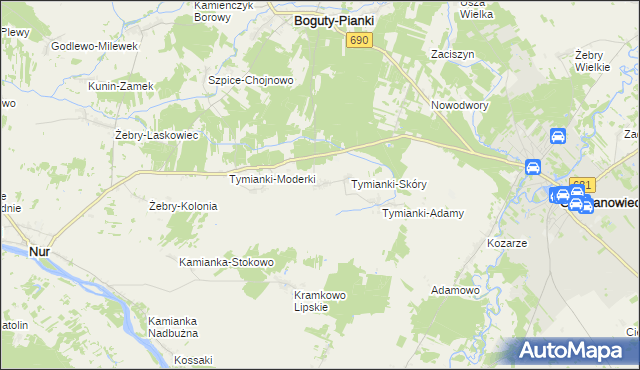 mapa Tymianki-Bucie, Tymianki-Bucie na mapie Targeo