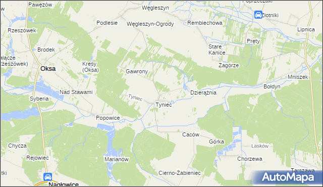 mapa Tyniec-Kolonia, Tyniec-Kolonia na mapie Targeo