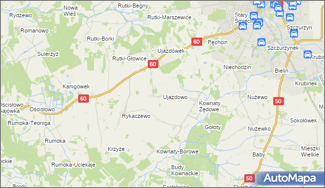 mapa Ujazdowo gmina Ciechanów, Ujazdowo gmina Ciechanów na mapie Targeo