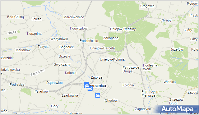 mapa Uniejów-Kolonia, Uniejów-Kolonia na mapie Targeo