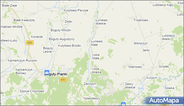 mapa Usza Mała, Usza Mała na mapie Targeo