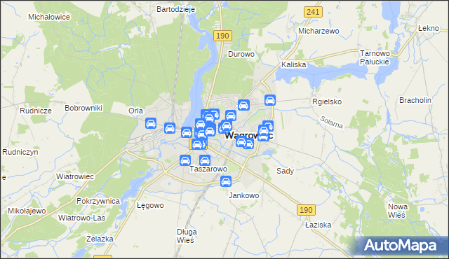 mapa Wągrowiec, Wągrowiec na mapie Targeo