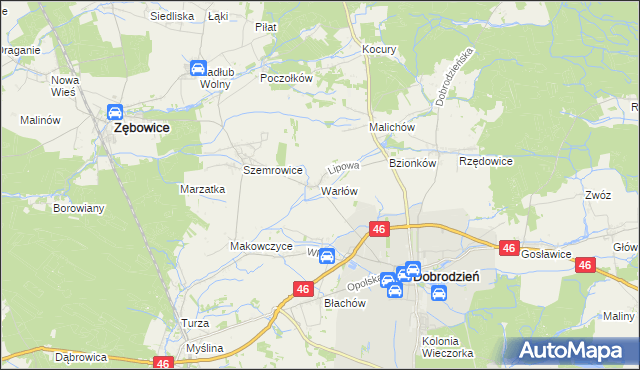 mapa Warłów, Warłów na mapie Targeo