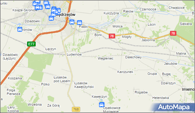 mapa Węgleniec, Węgleniec na mapie Targeo