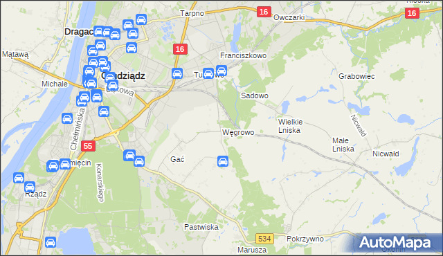 mapa Węgrowo, Węgrowo na mapie Targeo