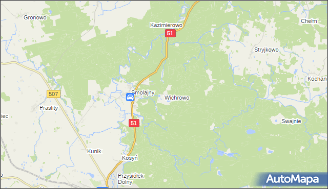 mapa Wichrowo, Wichrowo na mapie Targeo