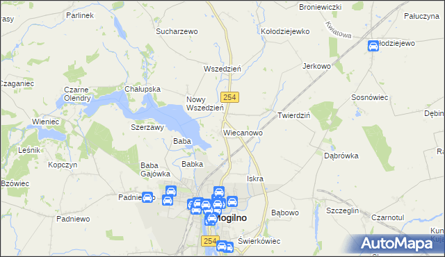 mapa Wiecanowo, Wiecanowo na mapie Targeo