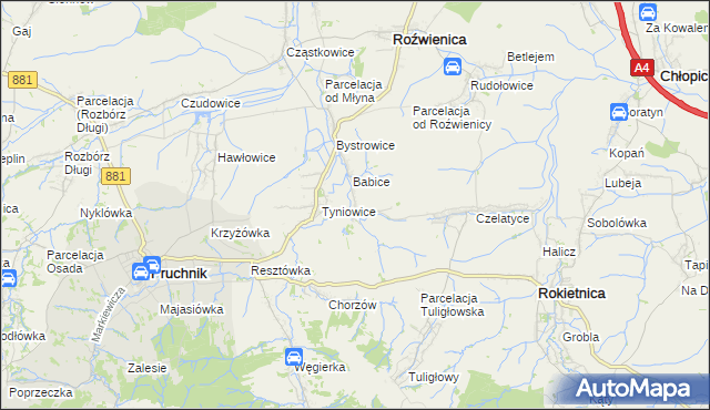 mapa Więckowice gmina Roźwienica, Więckowice gmina Roźwienica na mapie Targeo
