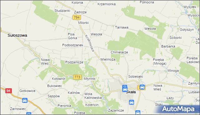 mapa Wielmoża, Wielmoża na mapie Targeo