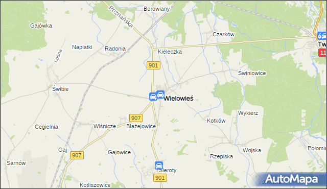 mapa Wielowieś powiat gliwicki, Wielowieś powiat gliwicki na mapie Targeo