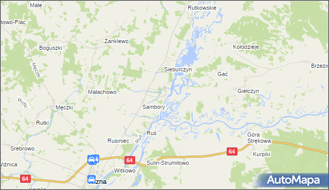 mapa Wierciszewo gmina Wizna, Wierciszewo gmina Wizna na mapie Targeo