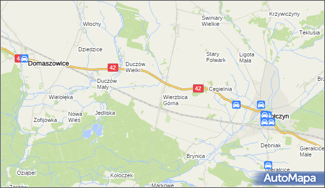 mapa Wierzbica Górna, Wierzbica Górna na mapie Targeo
