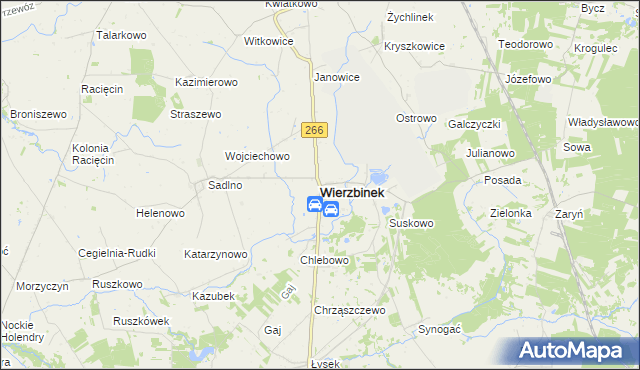 mapa Wierzbinek, Wierzbinek na mapie Targeo