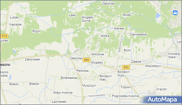 mapa Wiktorów gmina Leszno, Wiktorów gmina Leszno na mapie Targeo