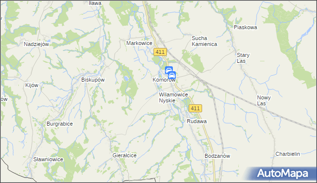 mapa Wilamowice Nyskie, Wilamowice Nyskie na mapie Targeo