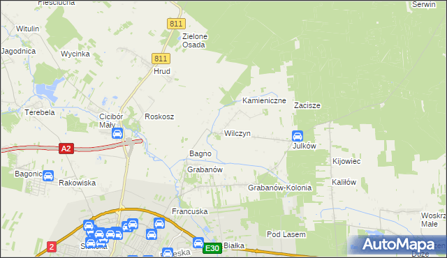 mapa Wilczyn gmina Biała Podlaska, Wilczyn gmina Biała Podlaska na mapie Targeo