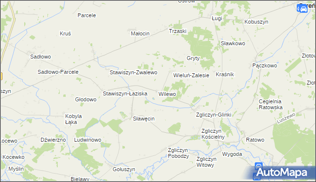 mapa Wilewo, Wilewo na mapie Targeo