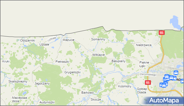 mapa Wiłkajcie, Wiłkajcie na mapie Targeo