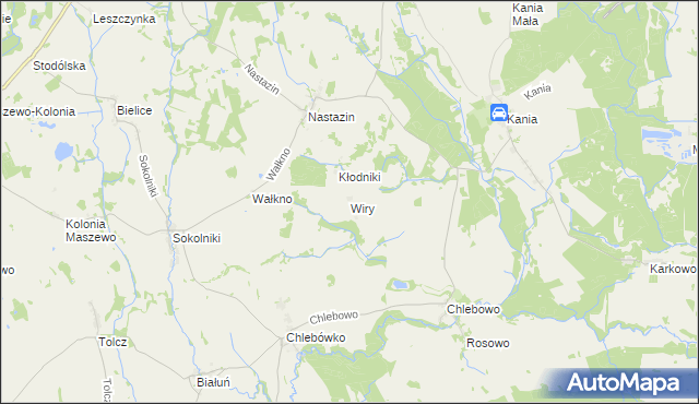 mapa Wiry gmina Stara Dąbrowa, Wiry gmina Stara Dąbrowa na mapie Targeo