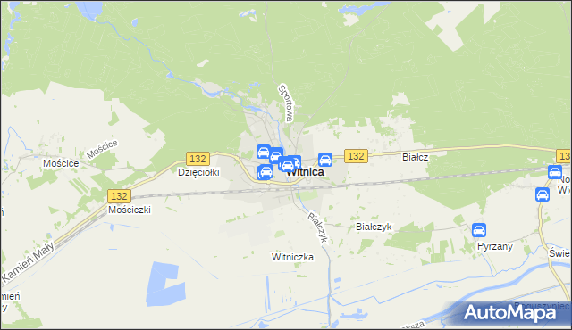 mapa Witnica powiat gorzowski, Witnica powiat gorzowski na mapie Targeo