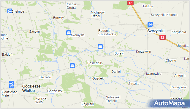 mapa Włodzimierz gmina Szczytniki, Włodzimierz gmina Szczytniki na mapie Targeo