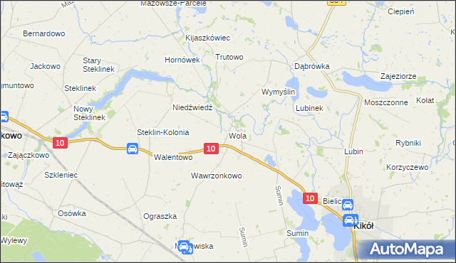 mapa Wola gmina Kikół, Wola gmina Kikół na mapie Targeo