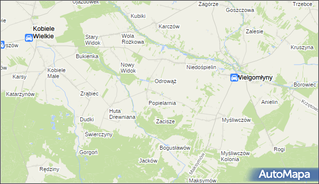 mapa Wola Kuźniewska, Wola Kuźniewska na mapie Targeo