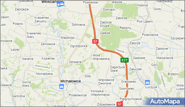 mapa Wola Więcławska, Wola Więcławska na mapie Targeo