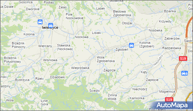 mapa Wola Zgłobieńska, Wola Zgłobieńska na mapie Targeo