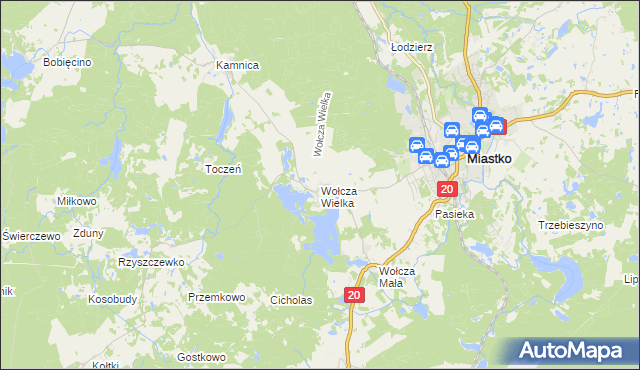 mapa Wołcza Wielka, Wołcza Wielka na mapie Targeo