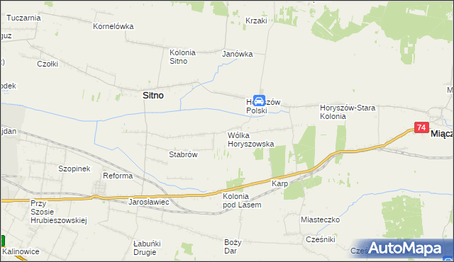 mapa Wólka Horyszowska, Wólka Horyszowska na mapie Targeo