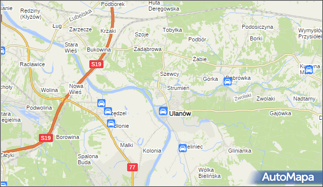 mapa Wólka Tanewska, Wólka Tanewska na mapie Targeo