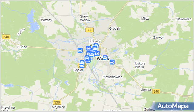 mapa Wołów, Wołów na mapie Targeo