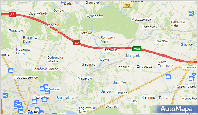 mapa Wołyń, Wołyń na mapie Targeo