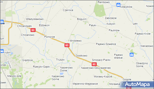 mapa Wróblewko, Wróblewko na mapie Targeo