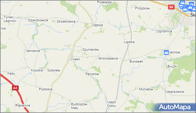 mapa Wrocisławice, Wrocisławice na mapie Targeo