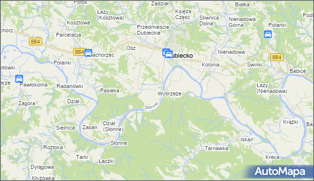 mapa Wybrzeże, Wybrzeże na mapie Targeo