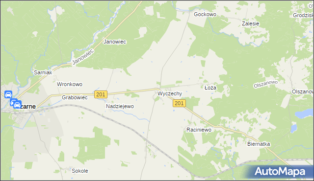 mapa Wyczechy, Wyczechy na mapie Targeo