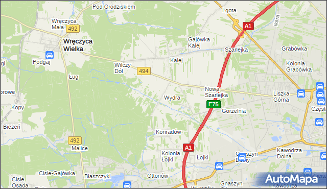 mapa Wydra, Wydra na mapie Targeo