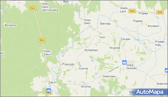 mapa Wylazłowo gmina Lubowidz, Wylazłowo gmina Lubowidz na mapie Targeo
