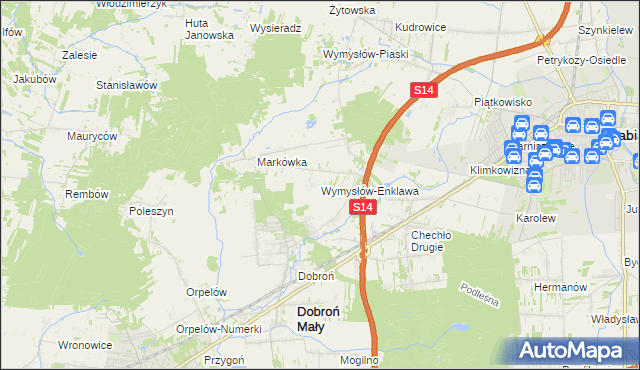 mapa Wymysłów-Enklawa, Wymysłów-Enklawa na mapie Targeo