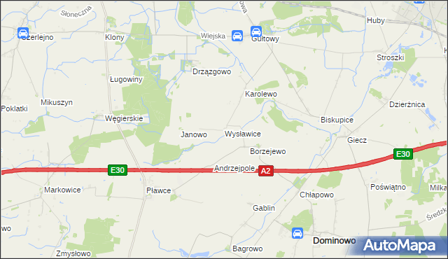 mapa Wysławice, Wysławice na mapie Targeo