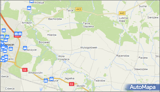 mapa Wysogotówek, Wysogotówek na mapie Targeo