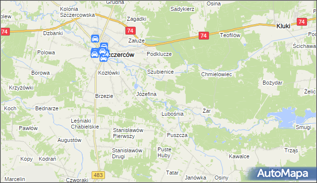 mapa Żabczanka, Żabczanka na mapie Targeo