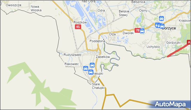 mapa Zabełków, Zabełków na mapie Targeo