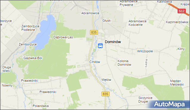 mapa Żabia Wola gmina Głusk, Żabia Wola gmina Głusk na mapie Targeo