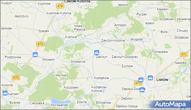 mapa Zakrzyn, Zakrzyn na mapie Targeo