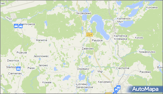 mapa Załakowo, Załakowo na mapie Targeo
